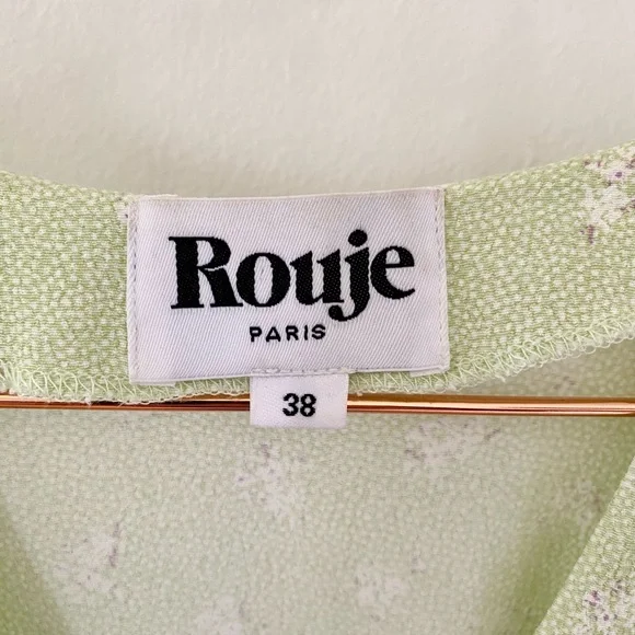 Rouje Light Green Floral Blouse Size 38 - Picture 6 of 8